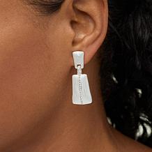 MarlaWynne Pavé Crystal Brushed Finish Drop Earrings