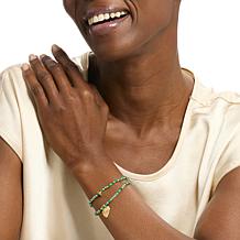 Marlyn by Marlyn Schiff Bead Wrap Heart Charm Bracelet