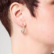 Marlyn by Marlyn Schiff Pavé J-Hoop Earrings