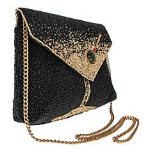 Mary Frances Olive You Beaded Crossbody