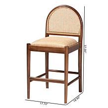 Maryland Rustic Acacia Wood & Rattan Counter Stool