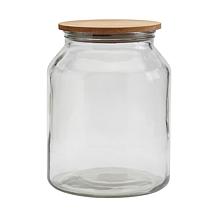 Mason Craft and More 4pc European Glass Canister with Acacia Wood L...