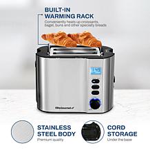 Maxi-Matic Elite Gourmet Stainless Steel 2-Slice LED Toaster + Bagels