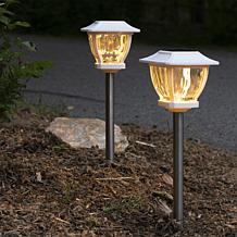 Maxsa Solar Wave Glass Post Cap & Path Lights - 2-pack