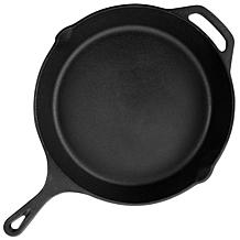 MegaChef 12" Round Pre-Seasoned Cast Iron Frying Pan - Black