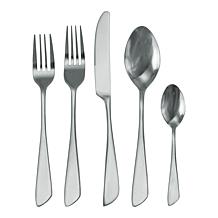 MegaChef Gibbous 20 Piece Flatware Utensil Set, Stainless Steel Sil...