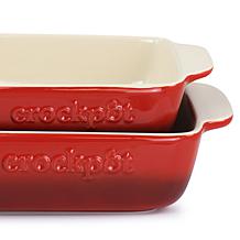 Megagoods Crock Pot Artisan 2-Piece Stoneware Bake Pans - Gradient Red