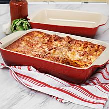 Megagoods Crock Pot Artisan 2-Piece Stoneware Bake Pans - Gradient Red