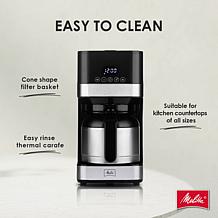 Melitta 8-Cup Drip Coffee Maker with Thermal Carafe and Touch Contr...