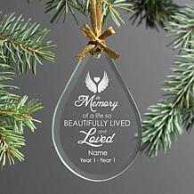 Memory of a Life Teardrop Beveled Glass Ornament 