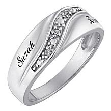 Men's Diamond Accent Engraved Name Wedding Band 