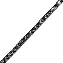 Men's Gunmetal Sterling Silver Genuine Black Spinel Bracelet