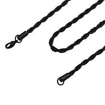 Men's Stainless Steel Black Rope Chain Necklace