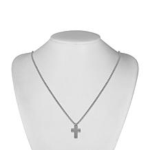 Men's Stainless Steel Cross Pendant with Box Chain