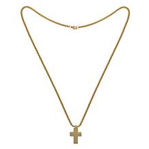 Men's Stainless Steel Cross Pendant with Box Chain