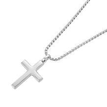 Men's Stainless Steel Cross Pendant with Chain Necklace