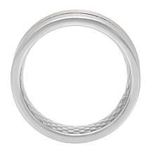 Men's Two-Tone Cobalt with Carbon Fiber Inlay Stripe Band Ring