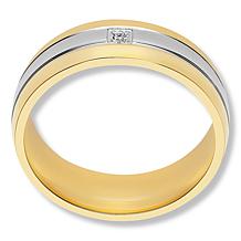 Men's Two-Tone Stainless Steel CZ Band Ring