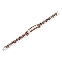 Men's Two-Tone Stainless Steel Diamond Accent ID Bracelet