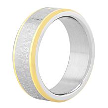 Men's Two-Tone Stainless Steel Lord's Prayer 8mm Band Ring