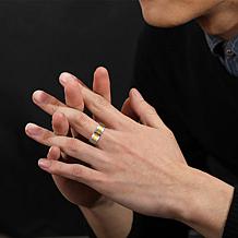 Men's Two-Tone Stainless Steel Tire Tread Spinner Band Ring