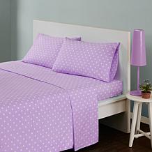 Mi Zone Polka Dot Cotton Sheet Set - Purple - Queen