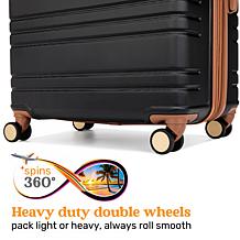Miami CarryOn Brickell 3 Piece Expandable Retro Spinner Luggage Set