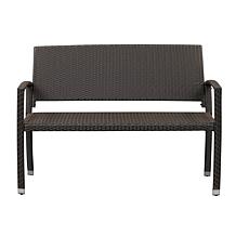 Miles Patio Bench In Mocha Wicker