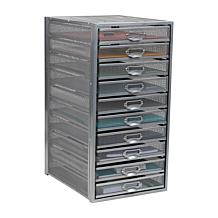 Mind Reader 10-Drawer Mesh Metal Storage Cabinet