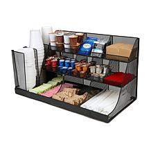 Mind Reader 14-Compartment 3-Tier Large Breakroom Organizer Black Mesh