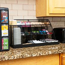 Mind Reader 14-Compartment 3-Tier Large Breakroom Organizer Black Mesh