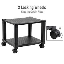 Mind Reader 2-Shelf Mobile Printer Cart with Cord Management