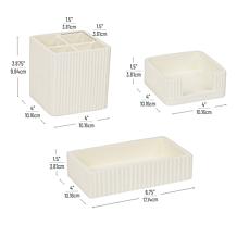 Mind Reader 3 Piece Cement Desk Organizer Set