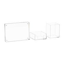 Mind Reader 3 Piece Desk Organizer Acrylic Clear