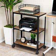 Mind Reader 3-Tier Wood & Metal All-Purpose Utility Cart - Black/Brown