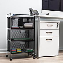 Mind Reader 4-Drawer Rolling Mesh Office Storage Cart
