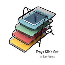 Mind Reader 4-Tier Paper Tray Desktop Organizer File Storage Pack of 2