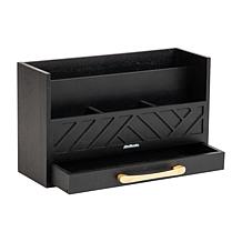 Mind Reader 5 Compartment Desktop Organizer Black