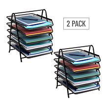 Mind Reader 5-Tier Paper Tray Desktop Organizer File Storage Pack of 2