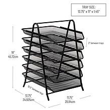 Mind Reader 6-Tier Paper Tray Desktop Organizer File Storage Metal