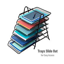 Mind Reader 6-Tier Paper Tray Desktop Organizer File Storage Metal
