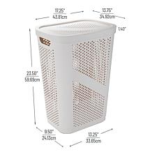 Mind Reader 60-Liter Lightweight Plastic Laundry Hamper - White