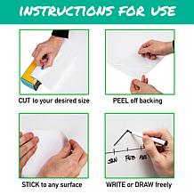 Mind Reader Adhesive Dry Eraseboard Roll 2 Dry Erase Markers