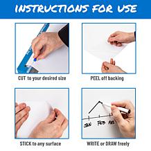 Mind Reader Adhesive Dry Eraseboard Roll 2 Dry Erase Markers