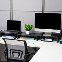 Mind Reader Adjustable 2-Tier Dual Monitor Riser, Black