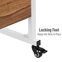 Mind Reader Adjustable Height Rolling Laptop Table - White