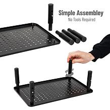 Mind Reader Adjustable Iron Monitor Stand 2-Pack, Black