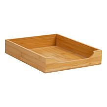 Mind Reader Bamboo Paper Tray Desktop Organizer