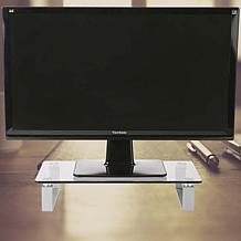 Mind Reader Clear Glass Desktop Monitor Stand Riser
