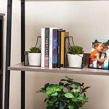 Mind Reader Decorative Bookends Books Magazines Metal Set of 2 Black